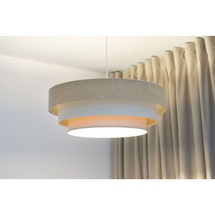 Pendellampa med sladd TRINITI 1xE27/60W/230V Ø 40 cm beige/krämvit