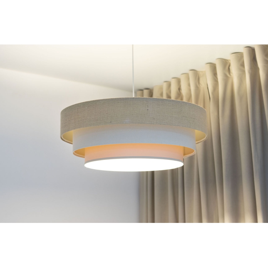 Pendellampa med sladd TRINITI 1xE27/60W/230V Ø 40 cm beige/krämvit