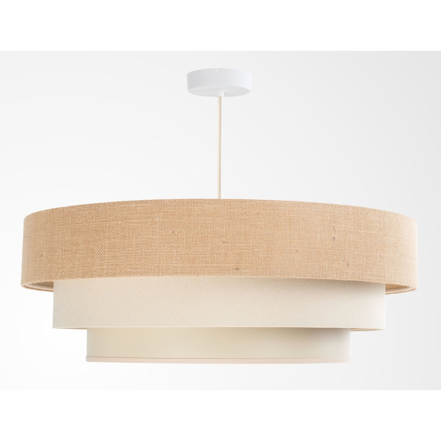 Pendellampa med sladd TRINITI 1xE27/60W/230V Ø 40 cm beige/krämvit