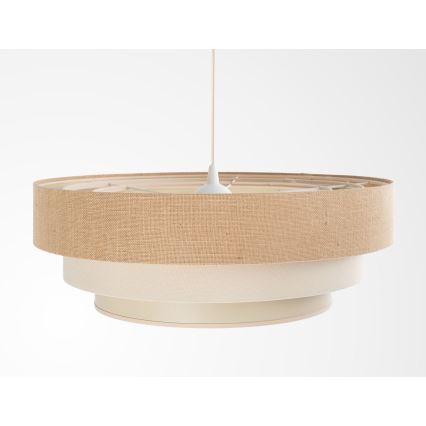 Pendellampa med sladd TRINITI 1xE27/60W/230V Ø 40 cm beige/krämvit