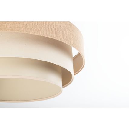 Pendellampa med sladd TRINITI 1xE27/60W/230V Ø 40 cm beige/krämvit