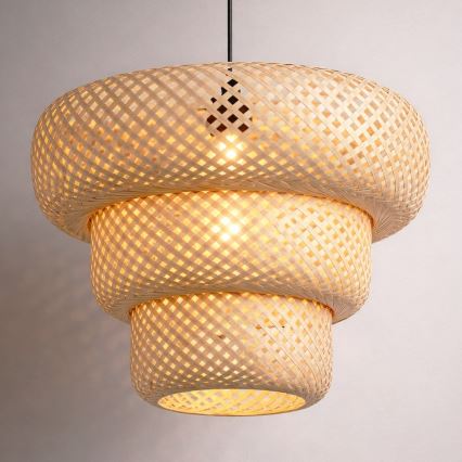 Pendellampa med sladd TULUM 1xE27/15W/230V bambu