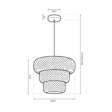 Pendellampa med sladd TULUM 1xE27/15W/230V bambu