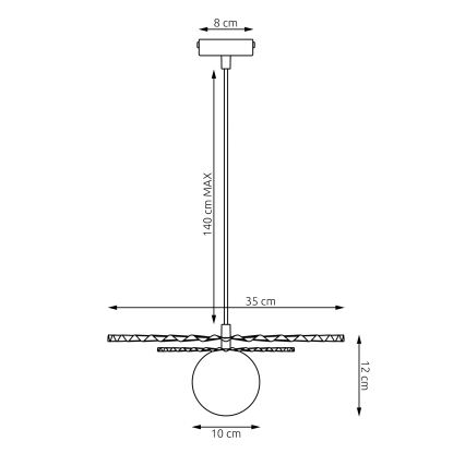 Pendellampa med sladd UMBRA 1xG9/8W/230V svart/vit