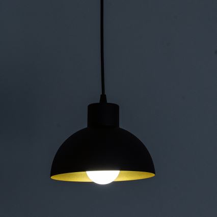 Pendellampa med sladd VESPER 1xE27/15W/230 Ø 18 cm svart/guld