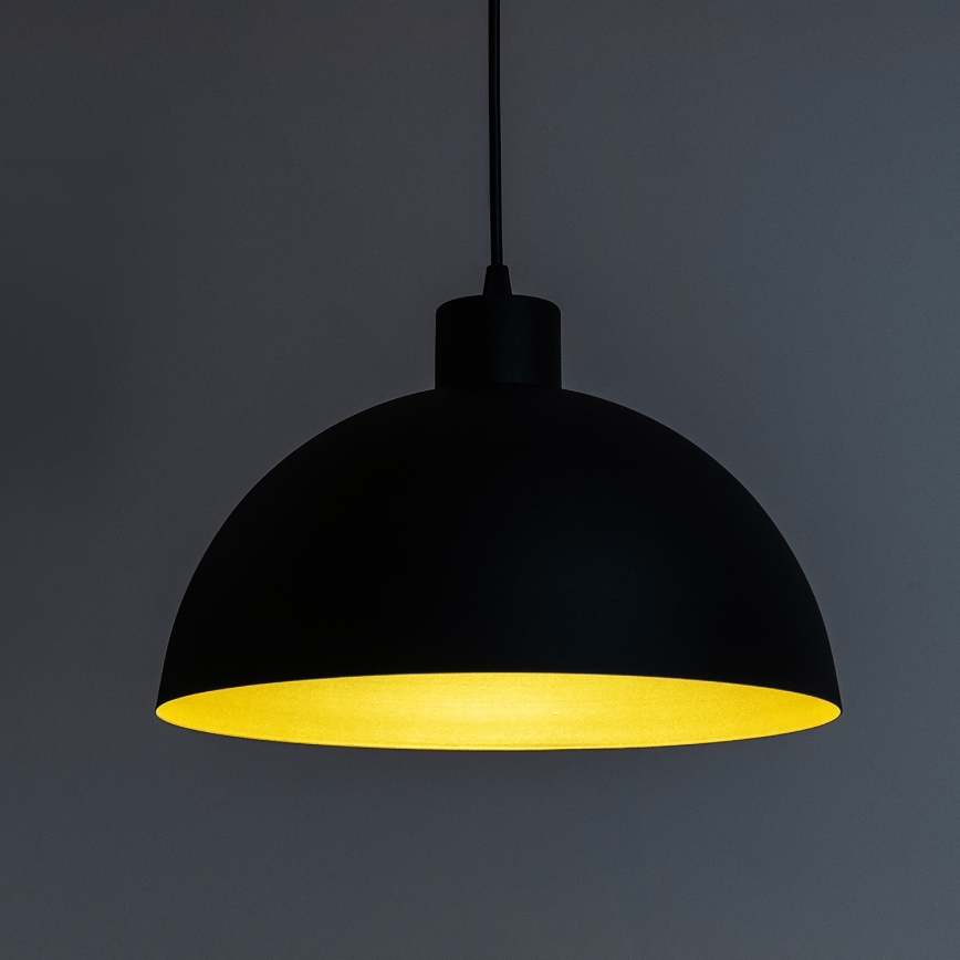 Pendellampa med sladd VESPER 1xE27/15W/230 Ø 18 cm svart/guld