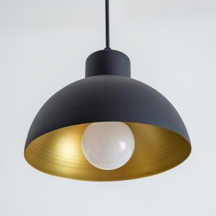 Pendellampa med sladd VESPER 1xE27/15W/230 Ø 18 cm svart/guld