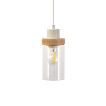 Pendellampa med sladd WOODNEST 3xE27/15W/230V furu/krämvit