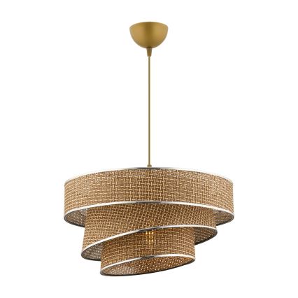 Pendellampa med vajer COUPER 1xE27/60W/230V brun/polerad krom