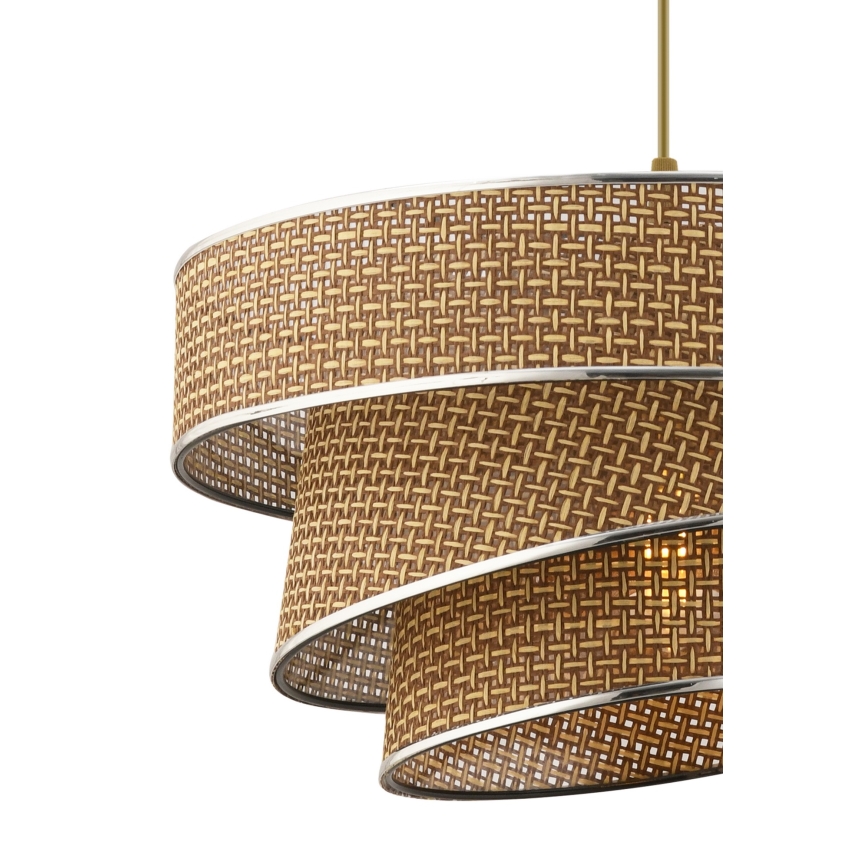 Pendellampa med vajer COUPER 1xE27/60W/230V brun/polerad krom