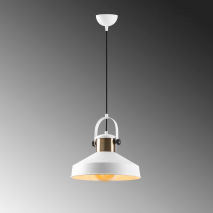 Pendellampa med vajer DODO 1xE27/40W/230V vit/brons