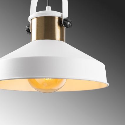 Pendellampa med vajer DODO 1xE27/40W/230V vit/brons
