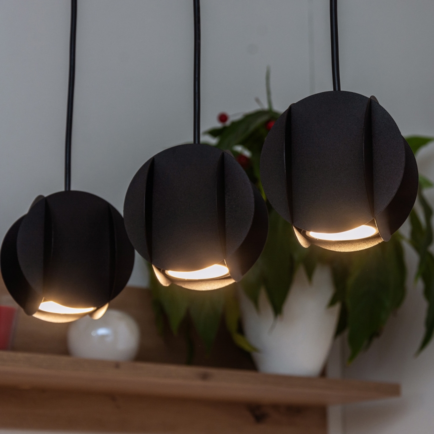 Pendellampa med vajer GAMBIT 4xGU10/10W/230V svart