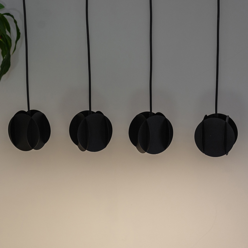 Pendellampa med vajer GAMBIT 4xGU10/10W/230V svart