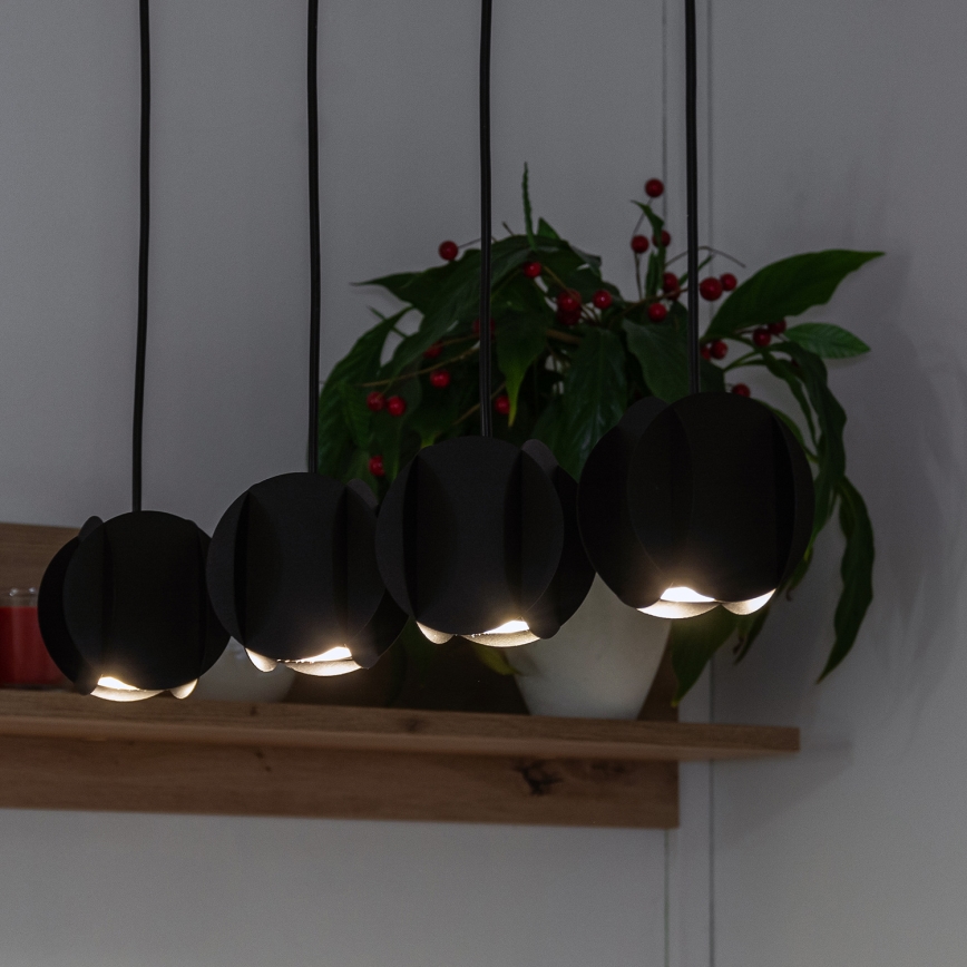 Pendellampa med vajer GAMBIT 4xGU10/10W/230V svart