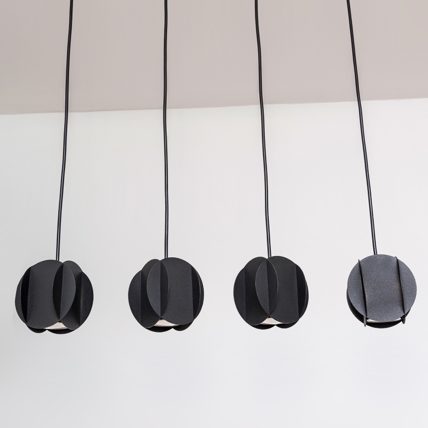 Pendellampa med vajer GAMBIT 4xGU10/10W/230V svart