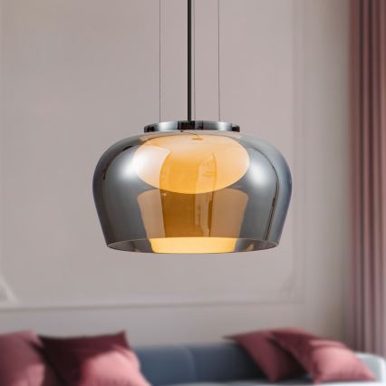 Pendellampa med vajer INSIEME 1xGX53/10W/230V Ø 35 cm rökfärgad svart
