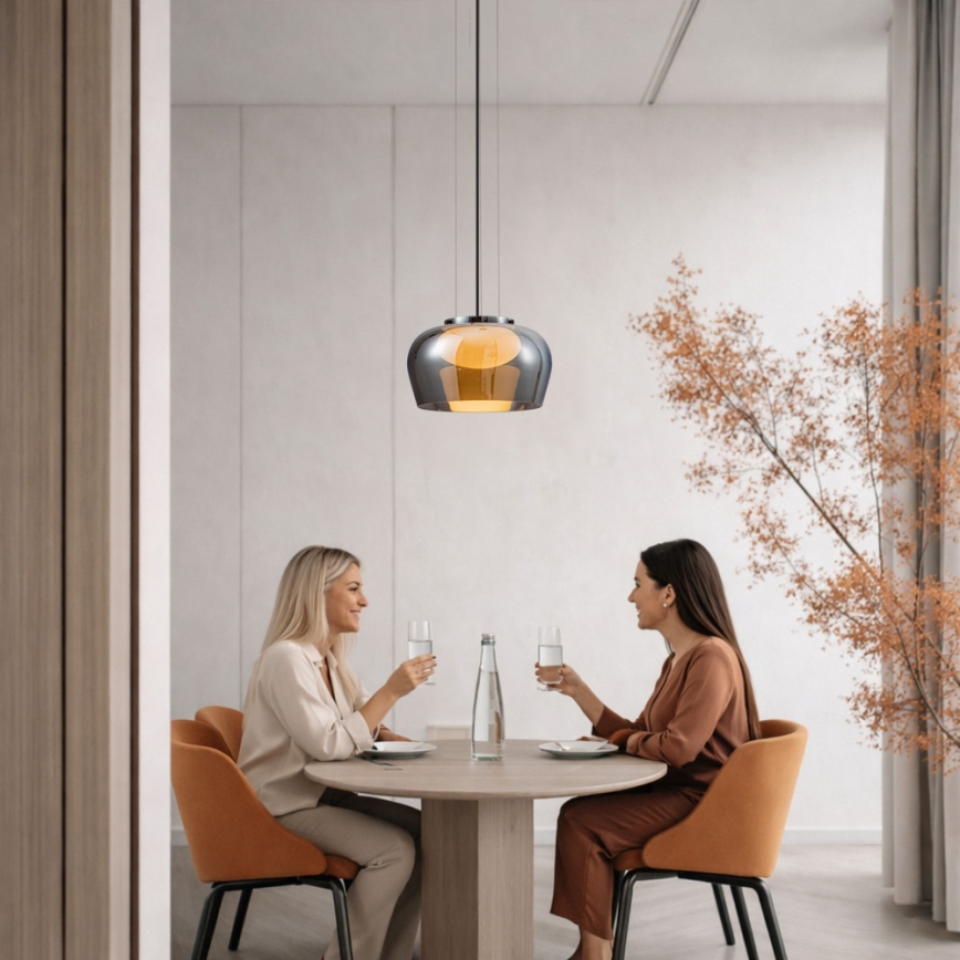 Pendellampa med vajer INSIEME 1xGX53/10W/230V Ø 35 cm rökfärgad svart