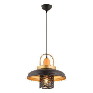 Pendellampa MONZA med sladd 1xE27/40W/230V Ø 32 cm svart/guld