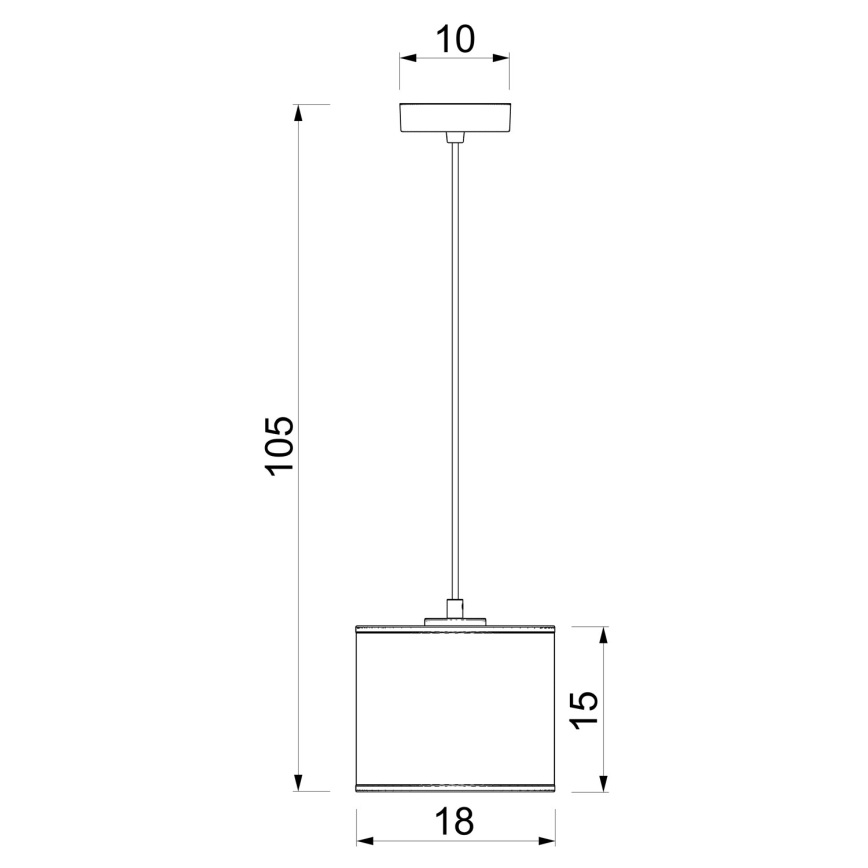 Pendellampa på kabel ARDEN, 1xE27/15W/230V, Ø 18 cm, beige