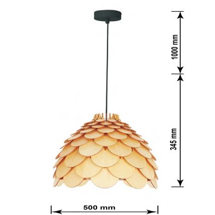 Pendellampa på kabel BURGO 1xE27/60W/230V Ø 50 cm