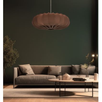 Pendellampa på kabel CAFEE 1xE27/40W/230V Ø 66 cm, brun