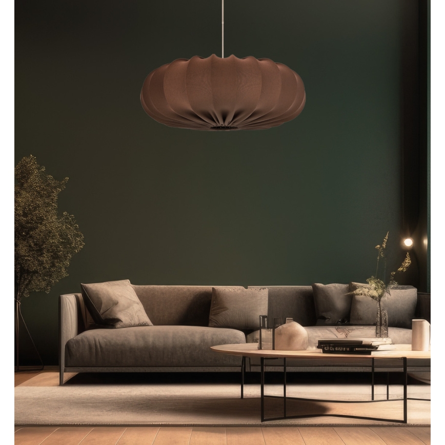 Pendellampa på kabel CAFEE 1xE27/40W/230V Ø 66 cm, brun