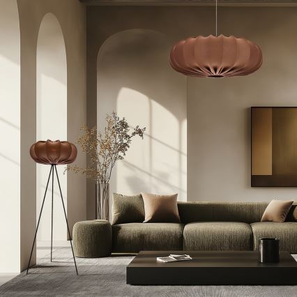 Pendellampa på kabel CAFEE 1xE27/40W/230V Ø 66 cm, brun