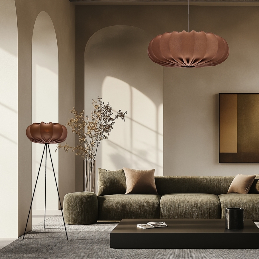 Pendellampa på kabel CAFEE 1xE27/40W/230V Ø 66 cm, brun