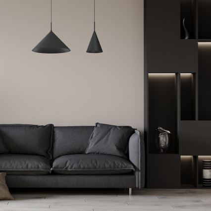 Pendellampa på kabel CAPITAL 1xGX53/15W/230V Ø 17 cm svart