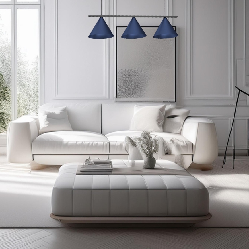 Pendellampa på kabel CAPITAL 3xGX53/15W/230V blå