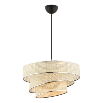 Pendellampa på kabel COUPER 1xE27/60W/230V krämvit/blank krom