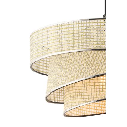 Pendellampa på kabel COUPER 1xE27/60W/230V krämvit/blank krom