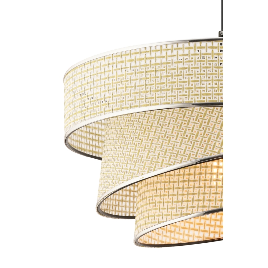 Pendellampa på kabel COUPER 1xE27/60W/230V krämvit/blank krom