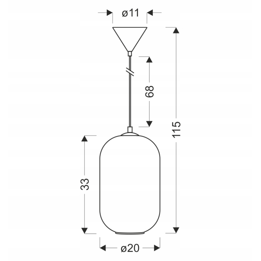 Pendellampa på kabel CRESTO 1xE27/40W/230V vit