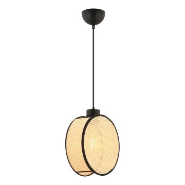 Pendellampa på kabel DRUM 1xE27/60W/230V beige/svart