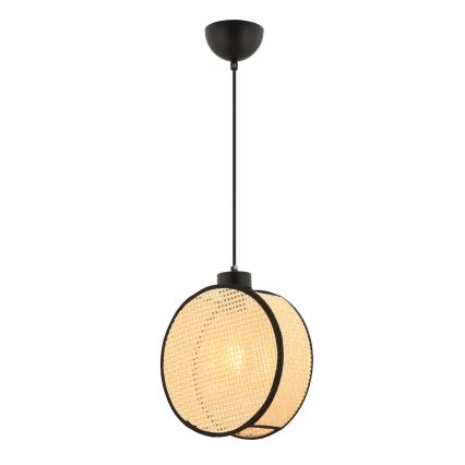 Pendellampa på kabel DRUM 1xE27/60W/230V beige/svart
