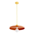 Pendellampa på kabel ETERI 1xE27/15W/230V koppar/gul