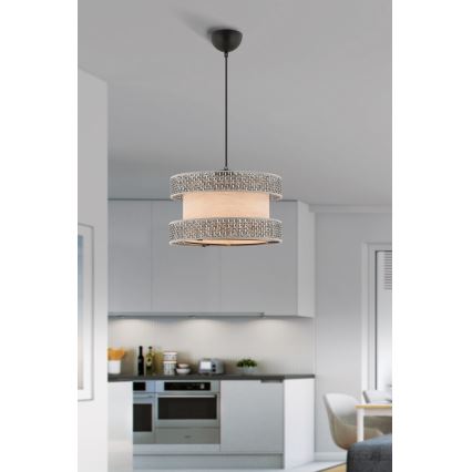 Pendellampa på kabel HALO 1xE27/60W/230V beige/grå