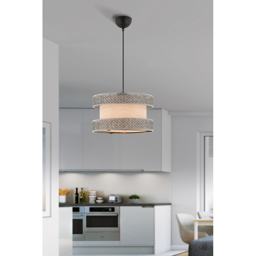 Pendellampa på kabel HALO 1xE27/60W/230V beige/grå