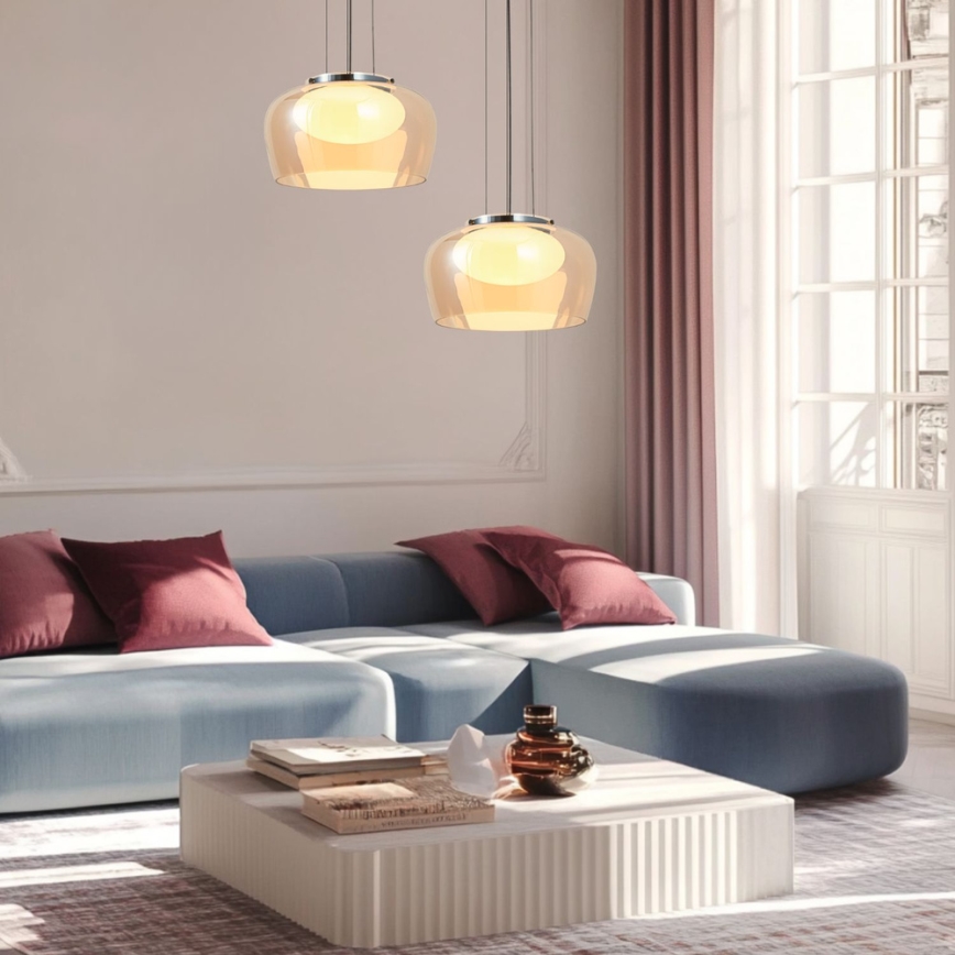 Pendellampa på kabel INSIEME 1xGX53/10W/230V rökig beige