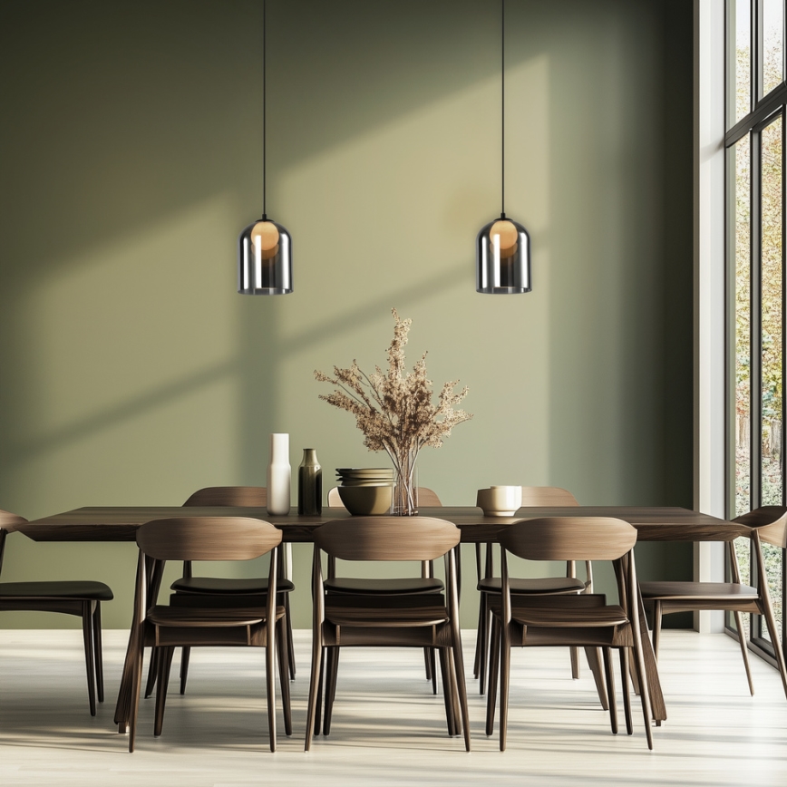 Pendellampa på kabel KLEA 1xG9/15W/230V rökfärgad svart