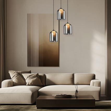 Pendellampa på kabel KLEA 1xG9/15W/230V rökfärgad svart