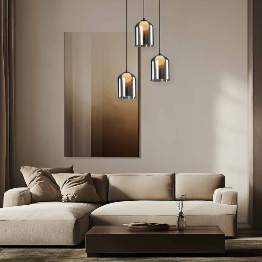 Pendellampa på kabel KLEA 1xG9/15W/230V rökfärgad svart