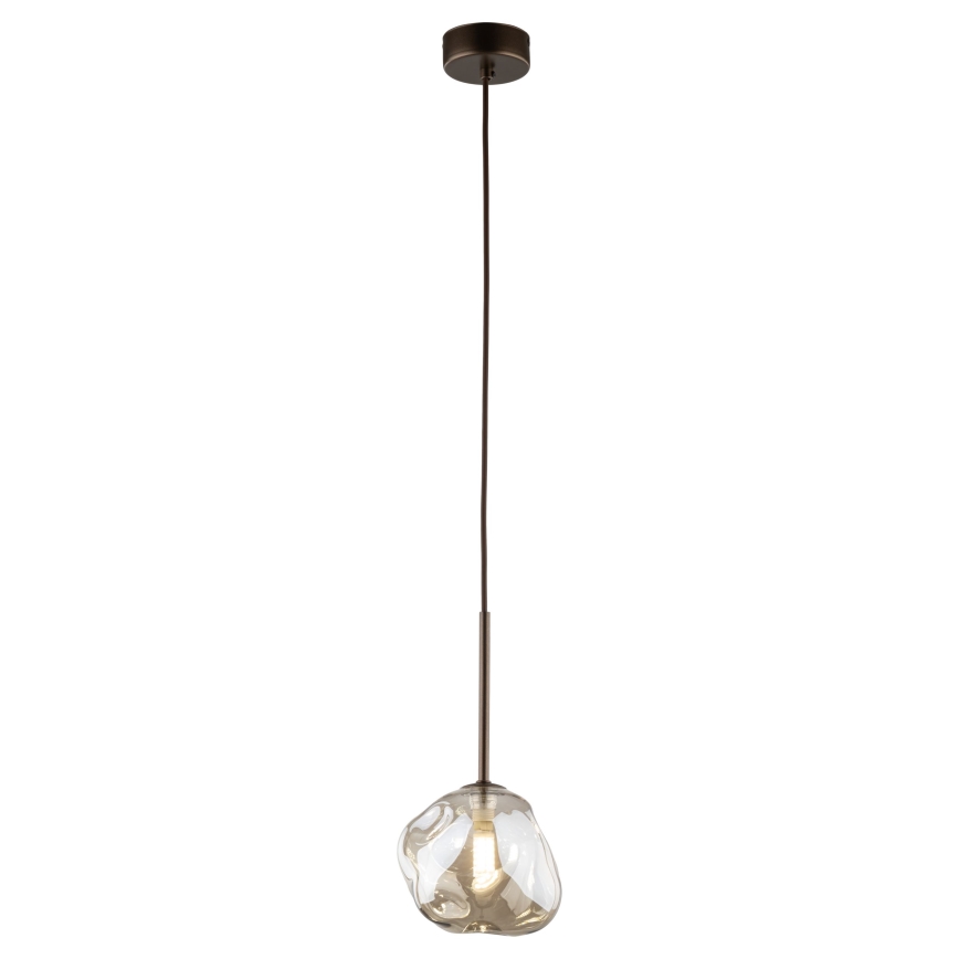 Pendellampa på kabel LAVA 1xG9/8W/230V brons/rökig beige