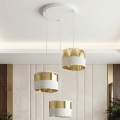 Pendellampa på kabel LUX 3xE27/15W/230V vit/guld