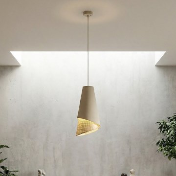 Pendellampa på kabel MODA 1xE27/15W/230V beige/rotting