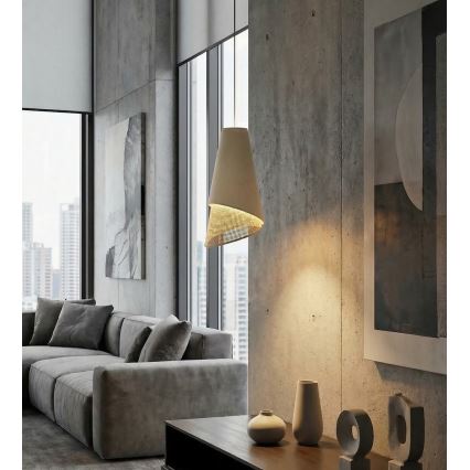 Pendellampa på kabel MODA 1xE27/15W/230V beige/rotting