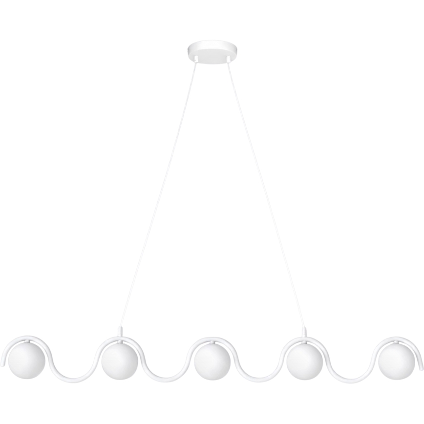 Pendellampa på kabel SINUS 5xG9/8W/230V vit