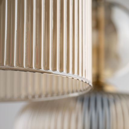 Pendellampa på kabel SOPHIA 3xE14/10W/230V svart/rökig beige